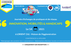 Flyer journée d'échanges de pratiques et de réseau sur l'innovation, les mobilités et les handicaps - Agrandir l'image, fenêtre modale