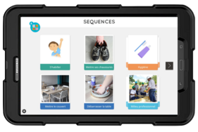Tablette numérique ouvert sur une application d'apprentissage intuitive - Agrandir l'image, fenêtre modale