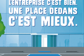 Affiche Duoday - Une place devant l'entreprise c'est bien. Une place dedans c'est mieux. - Agrandir l'image, fenêtre modale